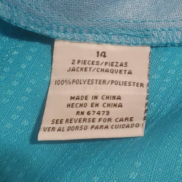 NWT Danny & Nicole Short Sleeve Blazer Top Turquoise Career Office Women 14 $70 - Picture 8 of 8